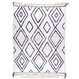 Bold Diamond Moroccan Wool Rug with Geometric Berber Design