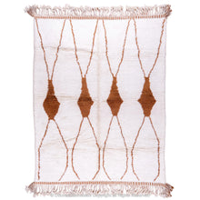 Load image into Gallery viewer, Minimalist Moroccan Wool Rug with Organic Brown Motifs