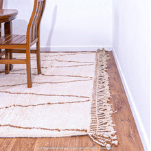 Load image into Gallery viewer, Minimalist Moroccan Wool Rug with Organic Brown Motifs