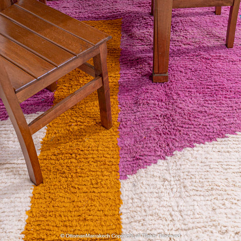 Vibrant Modern Moroccan Rug with Bold Color Blocks