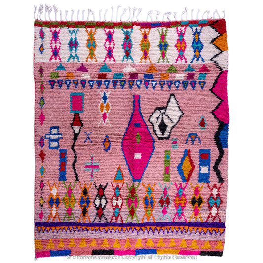 Vibrant Pink Moroccan Berber Rug