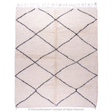 Bohemian Beige Sandstone Diamond Rug – Handwoven with Symmetrical Black Lined Diamond Pattern