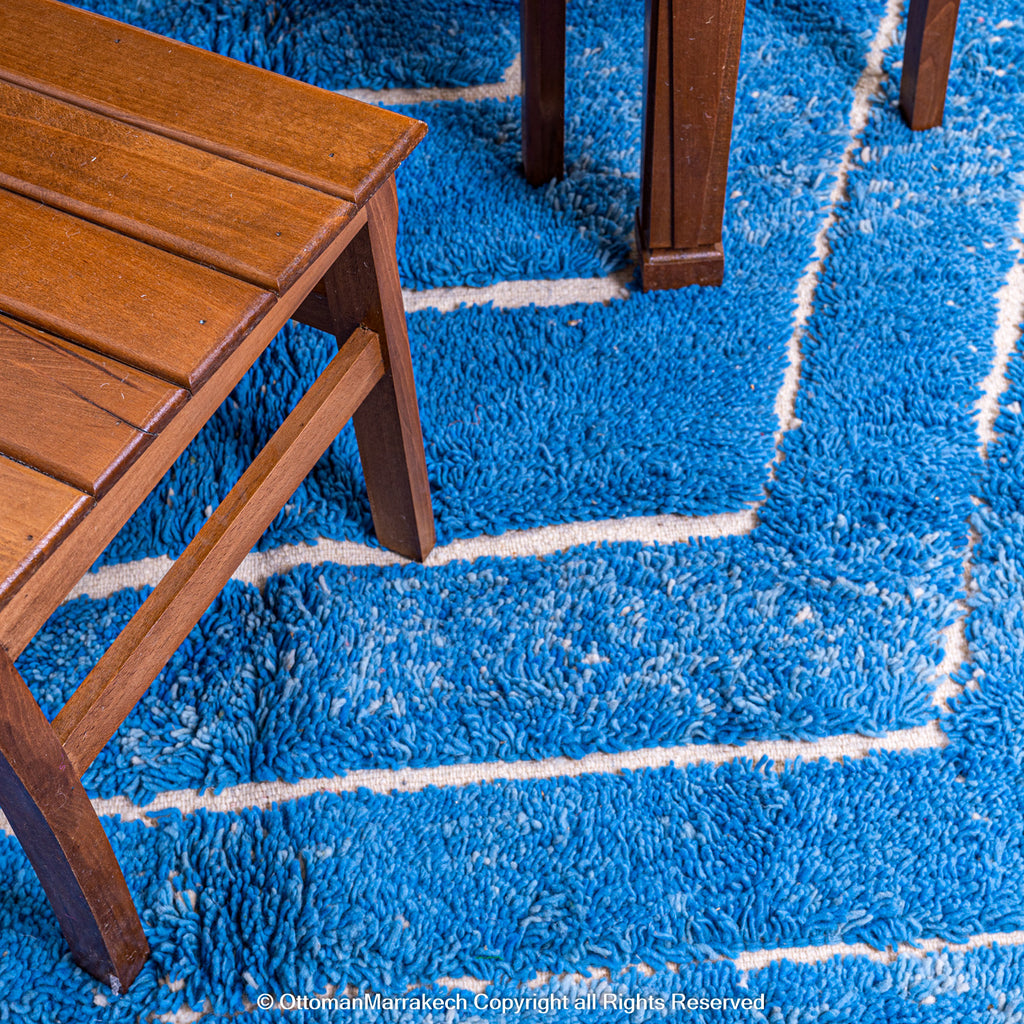 Moroccan Royal Blue Rug: Durable Style for Contemporary Patios