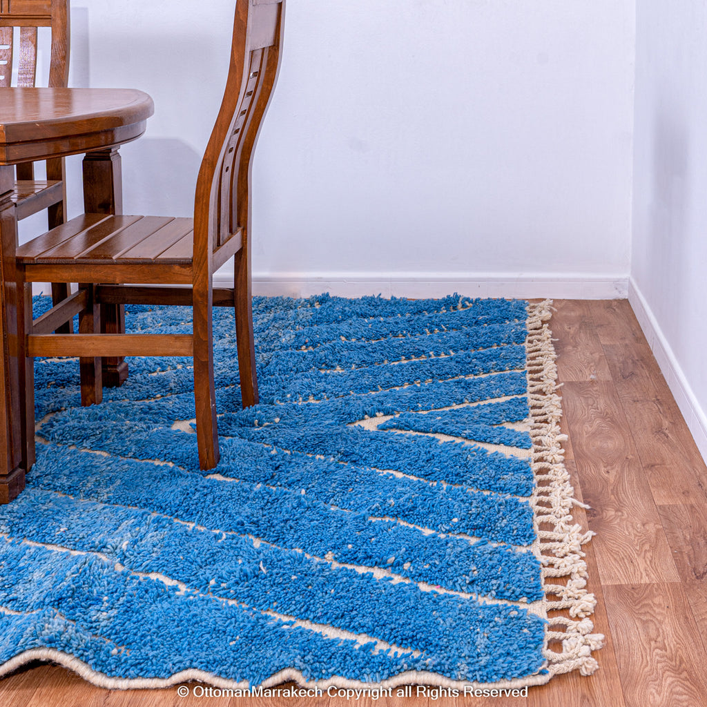 Moroccan Royal Blue Rug: Durable Style for Contemporary Patios