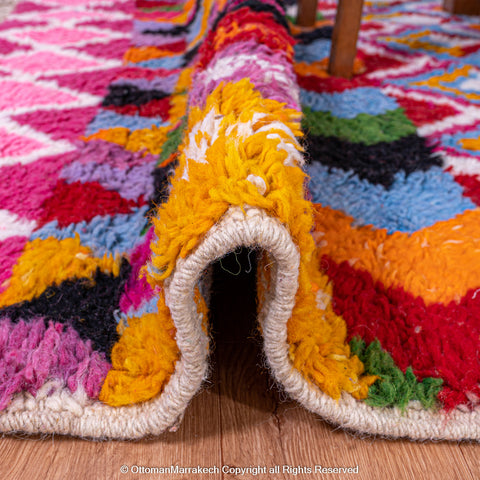 Vibrant Geometric Moroccan Rug – Handwoven Artisan Piece