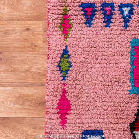 Vibrant Pink Moroccan Berber Rug