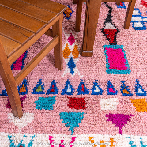 Vibrant Pink Moroccan Berber Rug