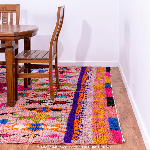 Vibrant Pink Moroccan Berber Rug