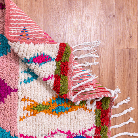 Vibrant Pink Moroccan Berber Rug