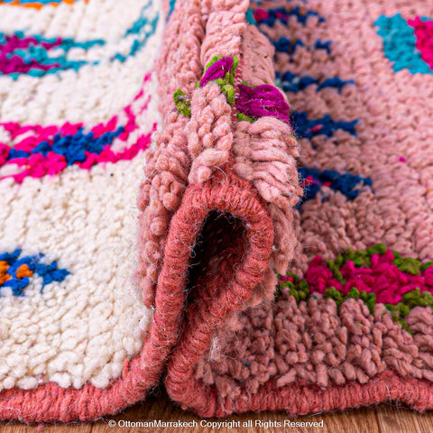 Vibrant Pink Moroccan Berber Rug