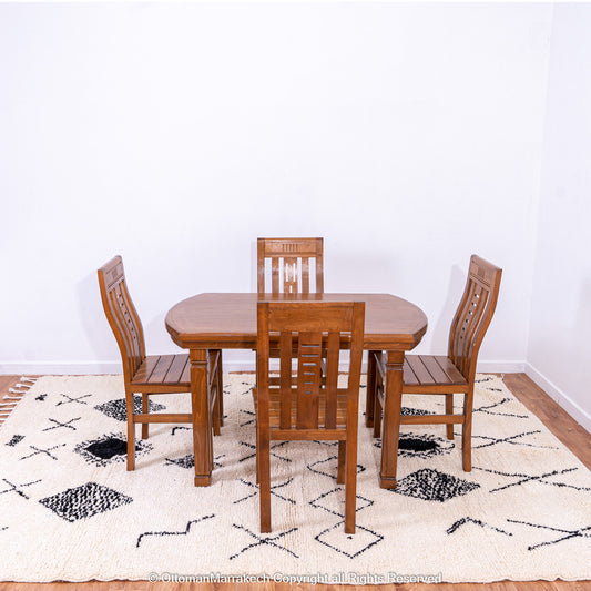 Classic Berber Diamond Rug in Black & White