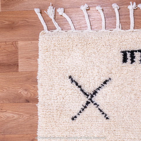 Classic Berber Diamond Rug in Black & White