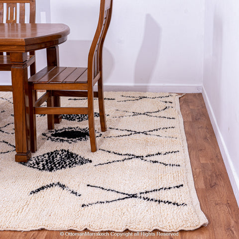 Classic Berber Diamond Rug in Black & White