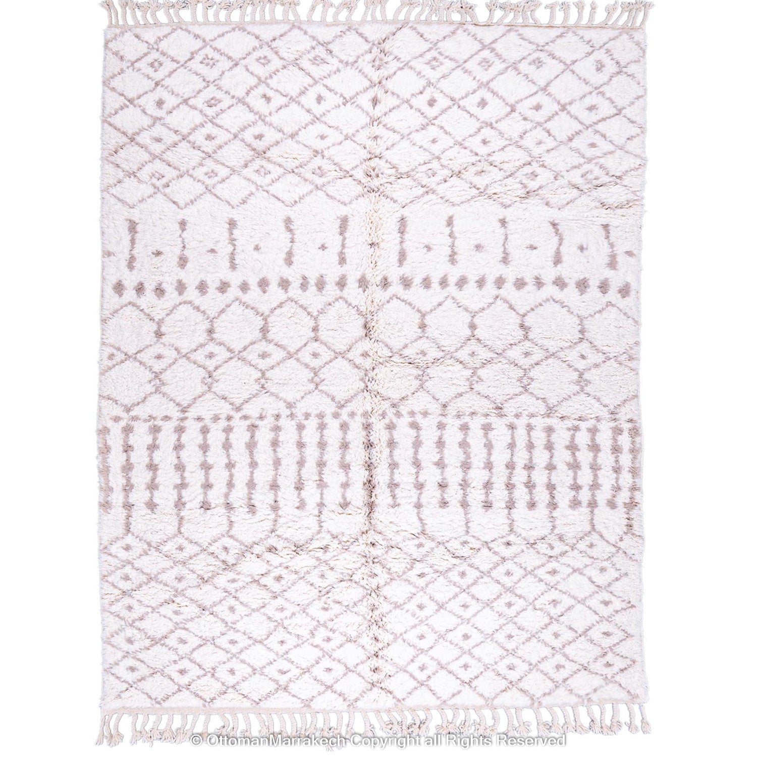Subtle White Rug Soft White Berber Rug with Subtle Geometric Patterns – OttomanMarrakech
