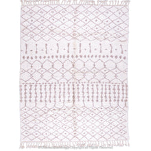 Load image into Gallery viewer, Soft White Berber Rug with Subtle Geometric Patterns