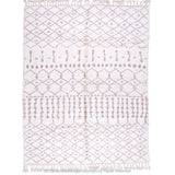 Soft White Berber Rug with Subtle Geometric Patterns