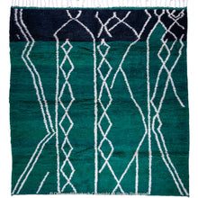 Load image into Gallery viewer, Green Atlas-Inspired Berber Rug: Bohemian Flair with Modern Appeal