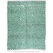 Load image into Gallery viewer, Green and White Checkered Illusion Rug