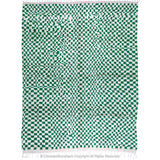 Green and White Checkered Illusion Rug