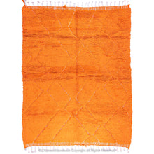 Load image into Gallery viewer, Moroccan Diamond Neon Carrot Rug: Diamond Shapes and Orange Neon Carrot Color