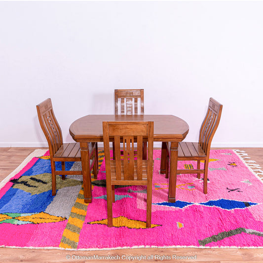 Pink Berber Symbols Rug with Desert Hues