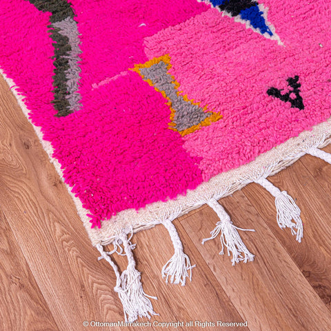 Pink Berber Symbols Rug with Desert Hues