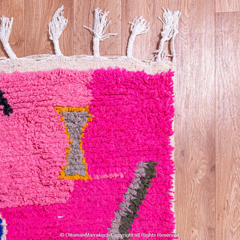 Pink Berber Symbols Rug with Desert Hues