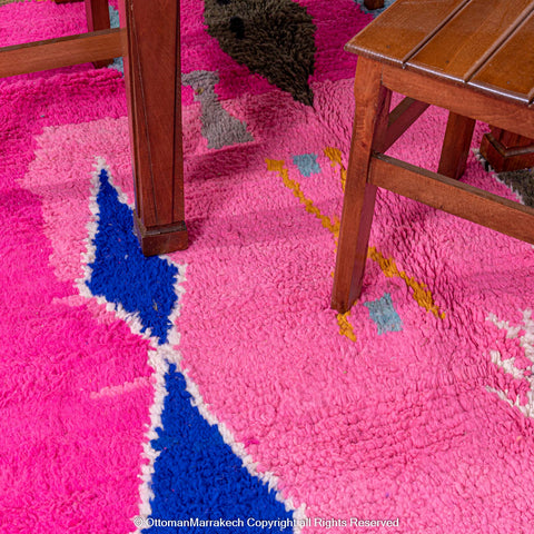 Pink Berber Symbols Rug with Desert Hues