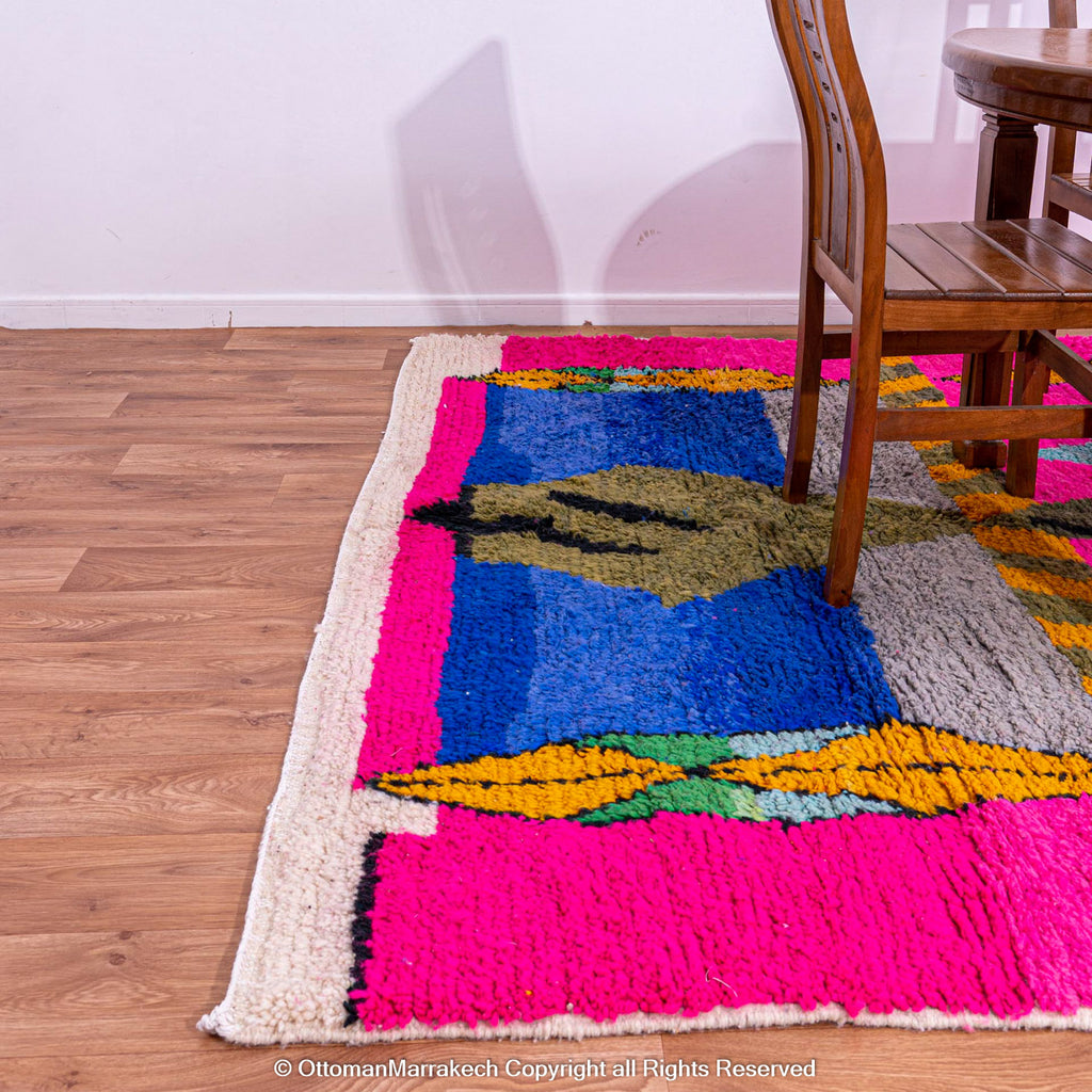 Pink Berber Symbols Rug with Desert Hues