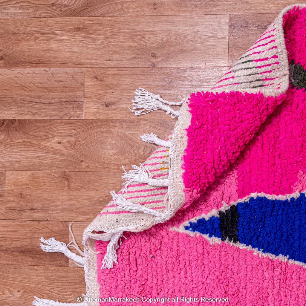 Pink Berber Symbols Rug with Desert Hues