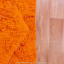 Load image into Gallery viewer, Moroccan Diamond Neon Carrot Rug: Diamond Shapes and Orange Neon Carrot Color