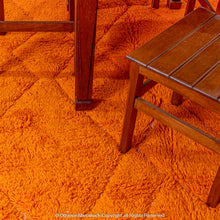 Load image into Gallery viewer, Moroccan Diamond Neon Carrot Rug: Diamond Shapes and Orange Neon Carrot Color