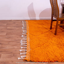 Load image into Gallery viewer, Moroccan Diamond Neon Carrot Rug: Diamond Shapes and Orange Neon Carrot Color