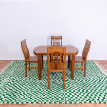 Load image into Gallery viewer, Green and White Checkered Illusion Rug