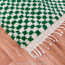 Load image into Gallery viewer, Green and White Checkered Illusion Rug