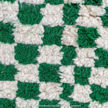 Load image into Gallery viewer, Green and White Checkered Illusion Rug