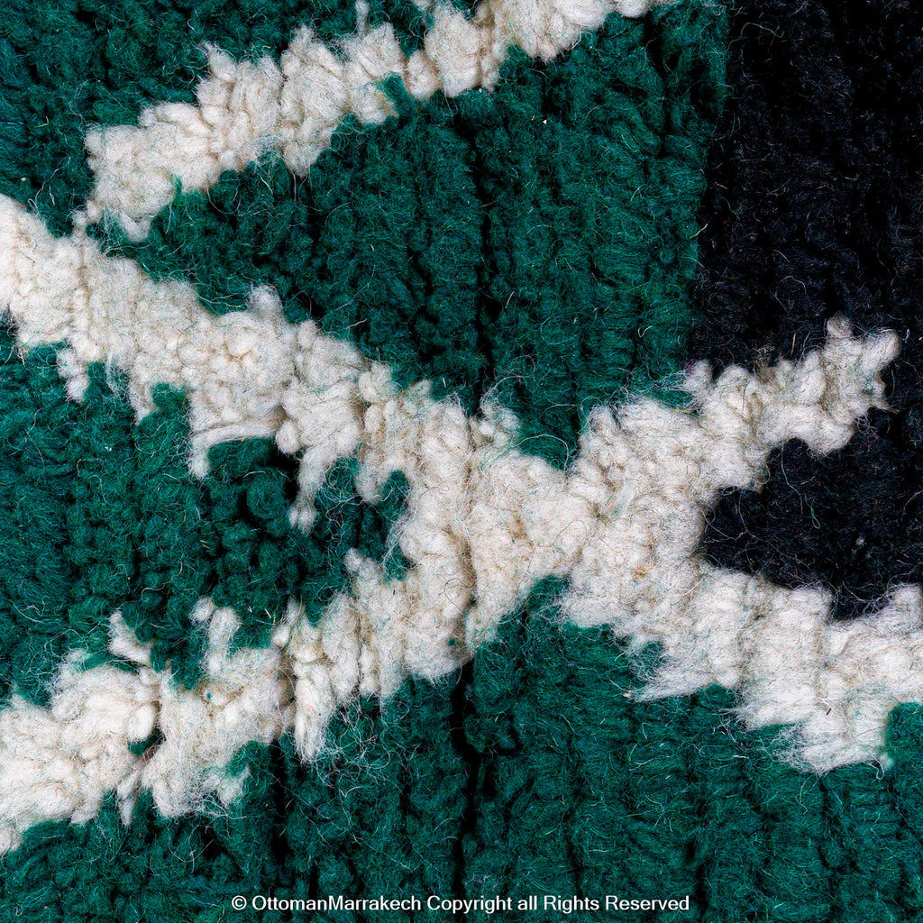 Green Atlas-Inspired Berber Rug: Bohemian Flair with Modern Appeal