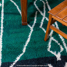 Load image into Gallery viewer, Green Atlas-Inspired Berber Rug: Bohemian Flair with Modern Appeal