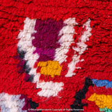 Load image into Gallery viewer, Bold Red Berber Rug with Multicolored Patterns