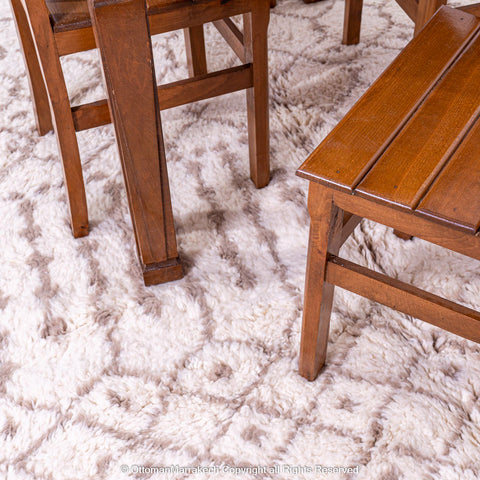 Soft White Berber Rug with Subtle Geometric Patterns