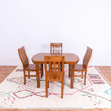 Load image into Gallery viewer, White Berber Rug with Soft Geometric Symbols and Pink Accents