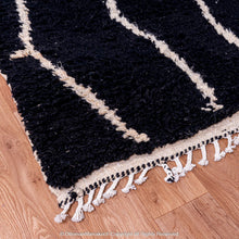 Load image into Gallery viewer, Noir Atlas Berber Rug with White Interwoven Motifs