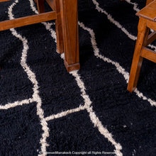 Load image into Gallery viewer, Noir Atlas Berber Rug with White Interwoven Motifs