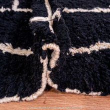 Load image into Gallery viewer, Noir Atlas Berber Rug with White Interwoven Motifs