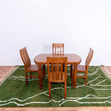 Load image into Gallery viewer, Moroccan Lunar Green Tassel Rug: Playful Accents for Contemporary Spaces