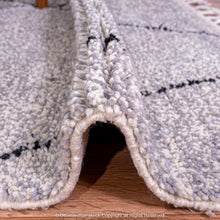 Load image into Gallery viewer, Gray Berber Rug with Minimalist Diamond Pattern