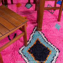 Load image into Gallery viewer, Pink Moroccan Berber Rug with Geometric Diamond and Atlas Motifs