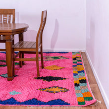 Load image into Gallery viewer, Pink Moroccan Berber Rug with Geometric Diamond and Atlas Motifs