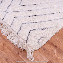 Load image into Gallery viewer, Eclectic Moroccan Tiled Diamond Rug: White Rug Black Diamonds Modern Flair