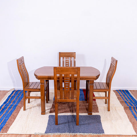 Abstract Striped and Block Rug with Desert Hues